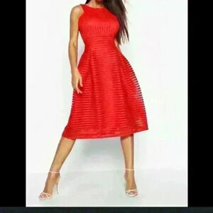 Maxi sexy  party/cocktail wedding red dress S L in excellent condition
